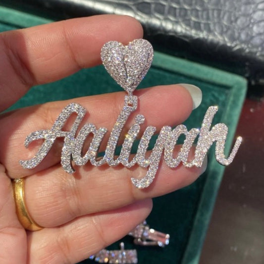 Cursive Diamond Name Pendant