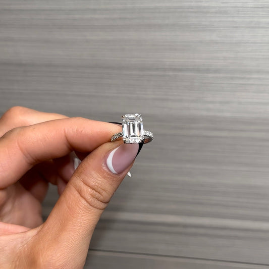 3.5 Ctw Emerald Cut Ring in 14k Gold